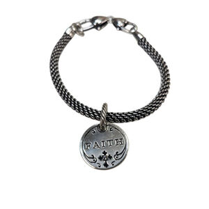 Brighton Bracelet Beverly Glam Silver Tone Mesh Bracelet with Faith Charm
